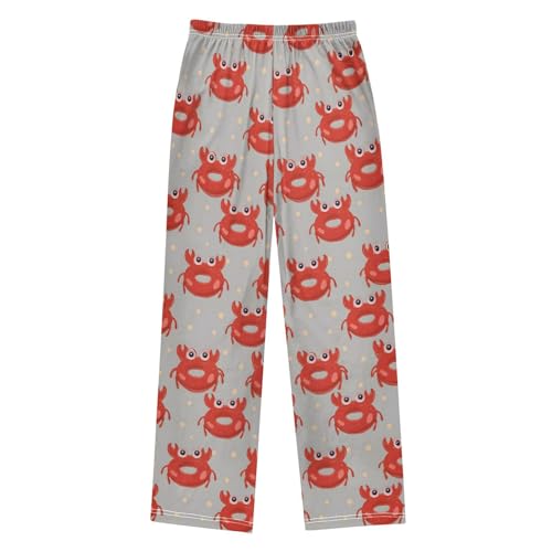 ALAZA Crab Red Gray Pajama Lounge Pants Long Sleep Pajama Bottoms with Pockets2
