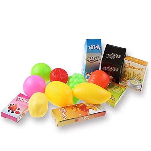 Liummrcy 1 Set Lernspielzeug Einkaufswagen Kinder Supermarkt Mini Einkaufswagen mit vollem Lebensmittel Lebensmittel… – Bild 2