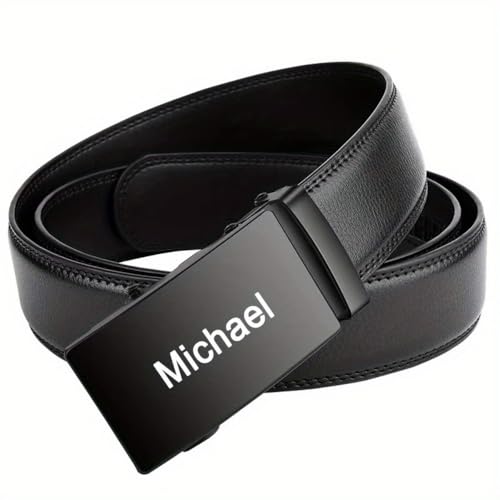 Personalized Belt Men Engraved Custom Name PU Leather Automatic Buckle Belts 140 150 160cm Plus Size Gift for Him