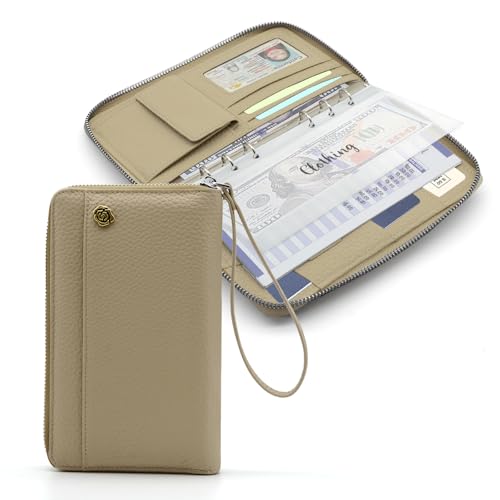 Système d'enveloppe pour espèces A6 anti-perte avec carnet gris zippé
