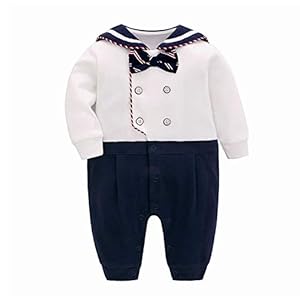 Bébé Garçons Barboteuse Combinaison Gentilhomme Grenouillères Manche Longue Automne Printemps Onesies Nouveau-Né Vêtement Cadeau 12-18 mois