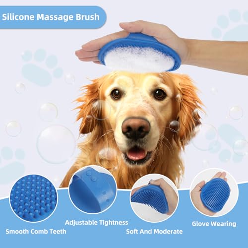 Image of Pet DeShedder & Cat /Dog Brush - 5-Piece Grooming Kit with Cat Nail Clipper & Bath Massage Brush