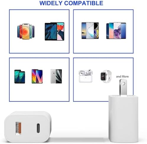 4 Pack USB C Charger Block,20W USB-C & USB-A Port Charger,for i Phone 17/16 - 4