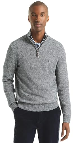 Nautica Men's Marled Quarter-Zip Sweater, VntgGrey, L