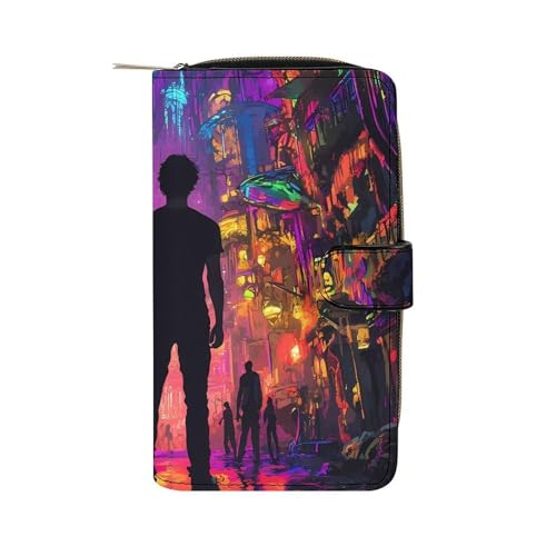 Cyberpunks World Long Wallet for Women Men Purses Coin Pouch Credit Card Holder Organizer