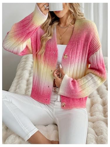 Image of MakeMeChic Women's Long Sleeve Drop Shoulder Thick Button Down Short Cardigan