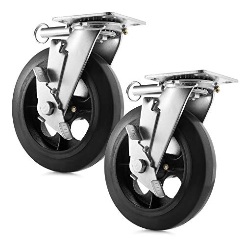 GypTool Heavy Duty Swivel Caster Wheel Set of 2 Wheels 8" x 2" - 500 lb Capacity