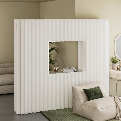 MQDLJSE Biombo de Papel Plegable, biombos de privacidad Plegables, separadores Suaves y Elegantes para Separar Espacios, para el hogar, la Oficina, la Tienda de Ropa o la Empresa (180 x 43
