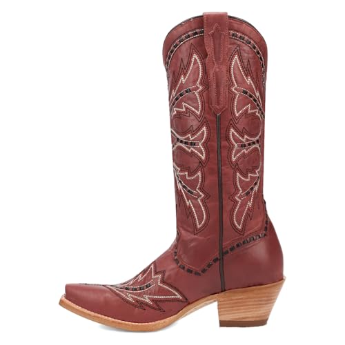 Dan Post Boots Womens Mesa Embroidered Snip Toe Pull On Casual Boots Mid Calf Low Heel 1-2" - Blue3