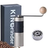 【Silber】KINGrinder K2 Manuelle Kaffeemühle mit 140 einstellbaren Mahlgraden für Aeropress, French Press, Drip, Espresso, 20-25 g Fassungsvermögen