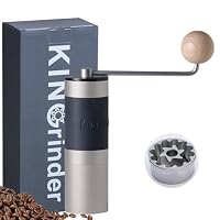 【Silber】KINGrinder K2 Manuelle Kaffeemühle mit 140 einstellbaren Mahlgraden, French Press, Drip, Espresso, 20-25 g Fassungsvermögen – Ansicht 1
