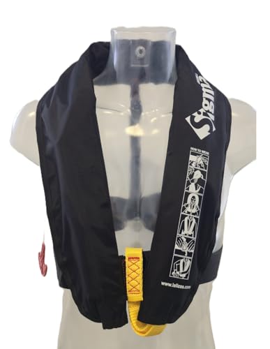 wellenshop Lalizas Automatik-Rettungsweste Sigma 170N ab 40 kg, Erwachsene, Schwarz, aufblasbare Schwimmweste 150N