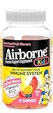 Airborne Vitamin C 500mg (per Serving) Kids Assorted Fruit Flavored Gummies (21 Count in a Bottle), Gluten-Free Immune Support Supplement with Vitamins A C E, Selenium, Echinacea & Ginger