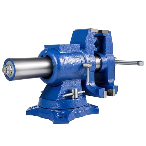 INXXCOROO 6" Heavy Duty Bench Vise, Double Swivel Rotating Vise Head/Body Rotates 360°,Pipe Vise Bench Vices 30Kn Clamping Force,for Clamping Fixing Equipment Home or Industrial Use