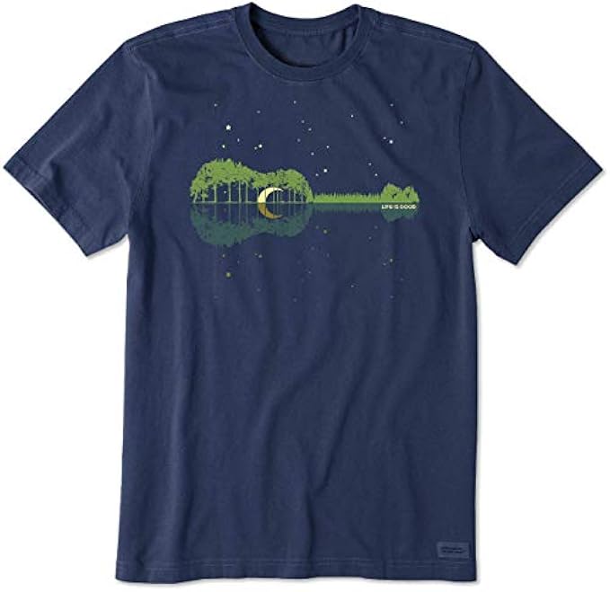 Life is Good Men's Music Lover Cotton Tee Graphic Short Sleeve Crewneck T-Shirt, Natural Rhythm Guitar