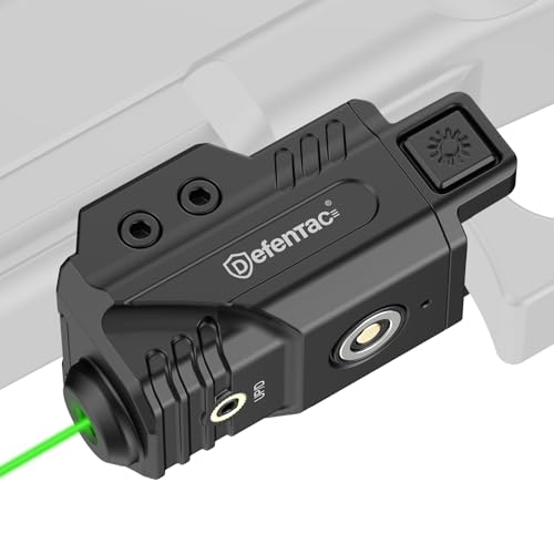 Defentac DF-1063 Green Laser Sight for Pistol/Handgun/Rifle, Magnetic Rechargeable Green Beams for Compact Guns W/a Rail