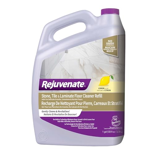 Rejuvenate Stone, Tile & Laminate Floor Cleaner Gently Cleans And Revitalizes Delicate Granite, Limestone And Marble Floors, 1 Gallon by Rejuvenate - Used condition - US$12.62
