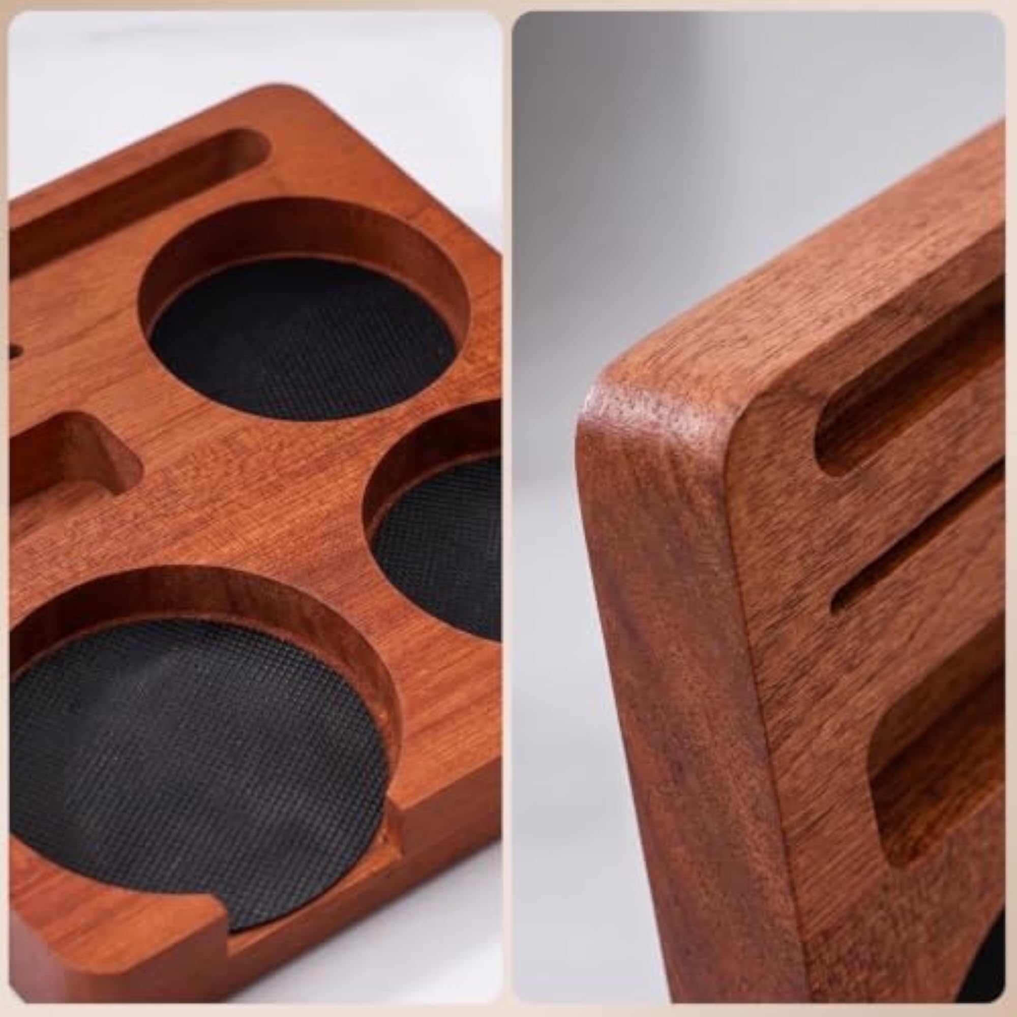 Wooden Espresso Organizer with Multi-Slot Coffee Station