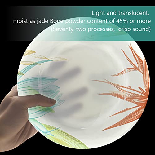 16-Piece Bone China Round Dinnerware Set, Multicolor Design Dish Sets, Service For 4, Set With Plates, Bowls And Mugs, For Indoor And Outdoor Use Bpa Free (E) #TOP4