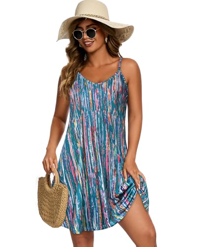 Image of JOELLYUS Womens Spaghetti Strap Dress Summer Dresses Beach Cover Ups Casual Sundresses with Pockets 2026