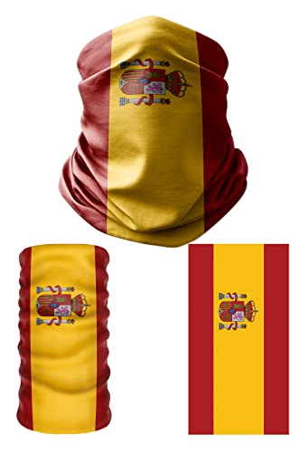 Multifunctional Flag of Spain Seamless UV+Face Mask Headband Bandana Do Rag Hairband