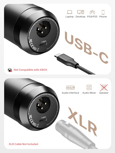 Image of MAONO XLR /USB Condenser Microphone: 192kHz /24Bit Plug & Play PC Computer Podcast Cardioid Metal Mic Kit with Software, Professional Sound Chipset for Recording, Studio, Singing, YouTube A04 Gen2