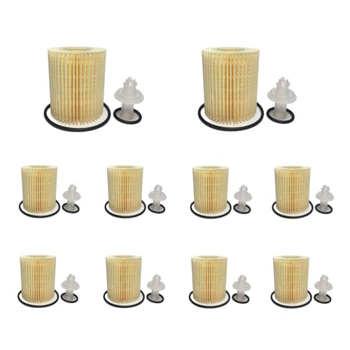 EKIONBY (10 PCS) 04152-YZZA5 Engine Oil Filter Kit compatible for Toyota 4Runner Tundra FJ Cruiser Lexus GS300 GS350 GS460 IS250 IS350 LS460 LS600H and More Replace 04152-38010