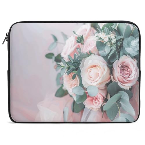 Sacoche pour ordinateur portable 15" au café ou au bureau avec sa housse antichoc bouquet de tulle