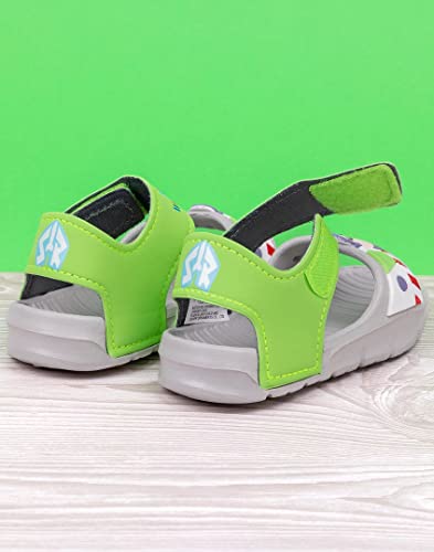 Disney Toy Story Buzz Lightyear Kids Sandals | Boys Superhero Sliders with Supportive Strap for Toddlers | Slip-on Footwear4
