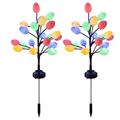 Décoration solaire œuf de Pâques LED pour éclairer une allée sombre