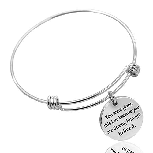 3 Pack Women Engraved Message Inspirational Words Round Charm Bracelets Set Expandable Silver Plated Stainless Steel Motivational Bangle Bracelet2