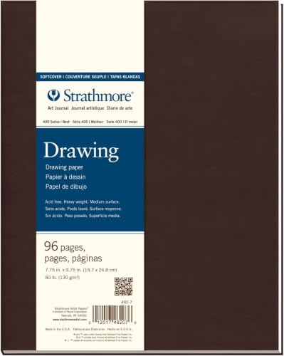 Image of Strathmore 400 Series Softcover Drawing Journal, 80 lb. Paper, Cream, 96 Pages (482-7), 7.75 x 9.75 inch (Pack of 6)