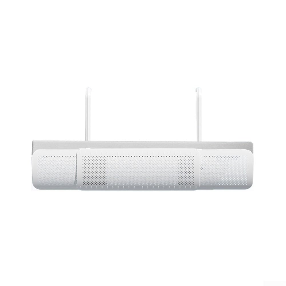 Deflettore per condizionatore d'aria, deflettore retrattile da parete, guida anti soffiaggio diretto per raffreddamento domestico, regolabile 56-90 cm, bianco (filtro in cotone)