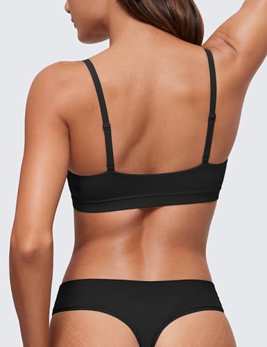 Image of CRZ YOGA Softhold Scoop Neck Bralette | Double Lined, Light Support, Non Padded, Wireless, Casual, Ultra-Soft, Adjustable Square Back, Everyday Bra for Women