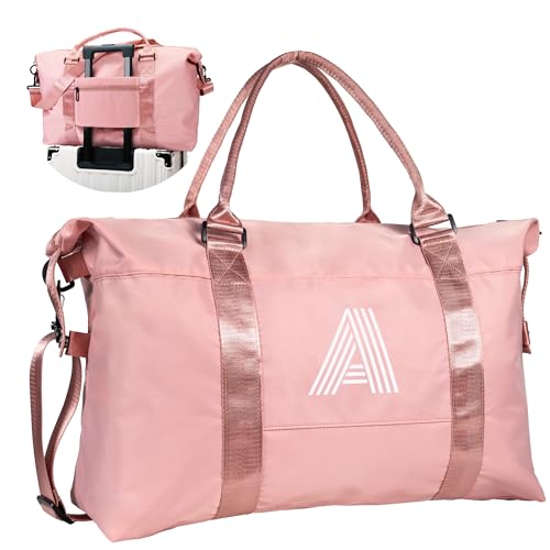 Gifts for Daughter, Initial Girls Travel Duffel Bag, Teen Girl Trendy Stuff, Gift for Tween Girls 8 9 10 11 12 13 14 15 16 Year Old, Monogram Overnight Bag, Birthday Gift for Girls (Letter A)