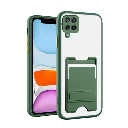 Image of Case Creation for Samsung M22 4G Case with Stand [Military Drop Protection] [3 Stand Ways Built-in Kickstand] Shockproof Slim Translucent Matte Card holder for Samsung M22 4G Phone Cases (Olive Green)