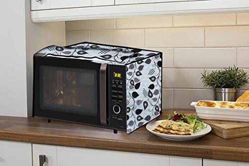 Image of Stylista Microwave Oven Cover for IFB Solo 20PM2S 20 liters 800 Watts Petals Pattern Grey