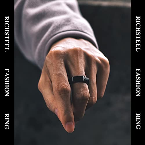 Statement Hexagon Ring For Men Stainless Steel Geometric Rings #TOP3