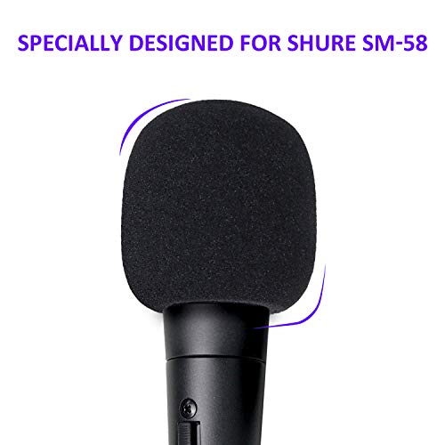 Sm58 Windscreen - Pof Filter Foam Windscreen Microphone Cover Compatible With Shure Sm58S Sm58-Lc Ball Type Mic To Reduce Wind Noises By Youshares (6 Pack） #TOP4