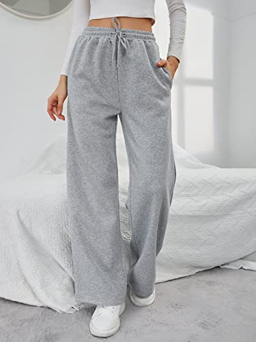 Soly Hux Women's Drawstring Elastic High Waisted Sweatpants With Pocket Light Grey S #TOP2