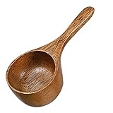 BESTonZON Acacia Wood Measuring Spoon Salt Spoons Mini Coffee Measuring Cup Mini Wooden Spoons Wooden Measuring Ice Cream Scoop 1/4 Cup Scoop Pickle Serving Tool Kitchen Measuring Spoons