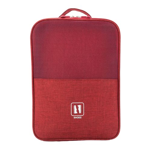 Bolsa de Viaje Impermeable para Zapatos   Almacenamiento Portátil y Multifuncional para Organización (Rojo)