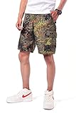 BACKBONE Mens Army Tactical Military BDU Camouflage Shorts Work Fishing Camping Casual Cargo Shorts (German Camo -Ripstop,Size 34)