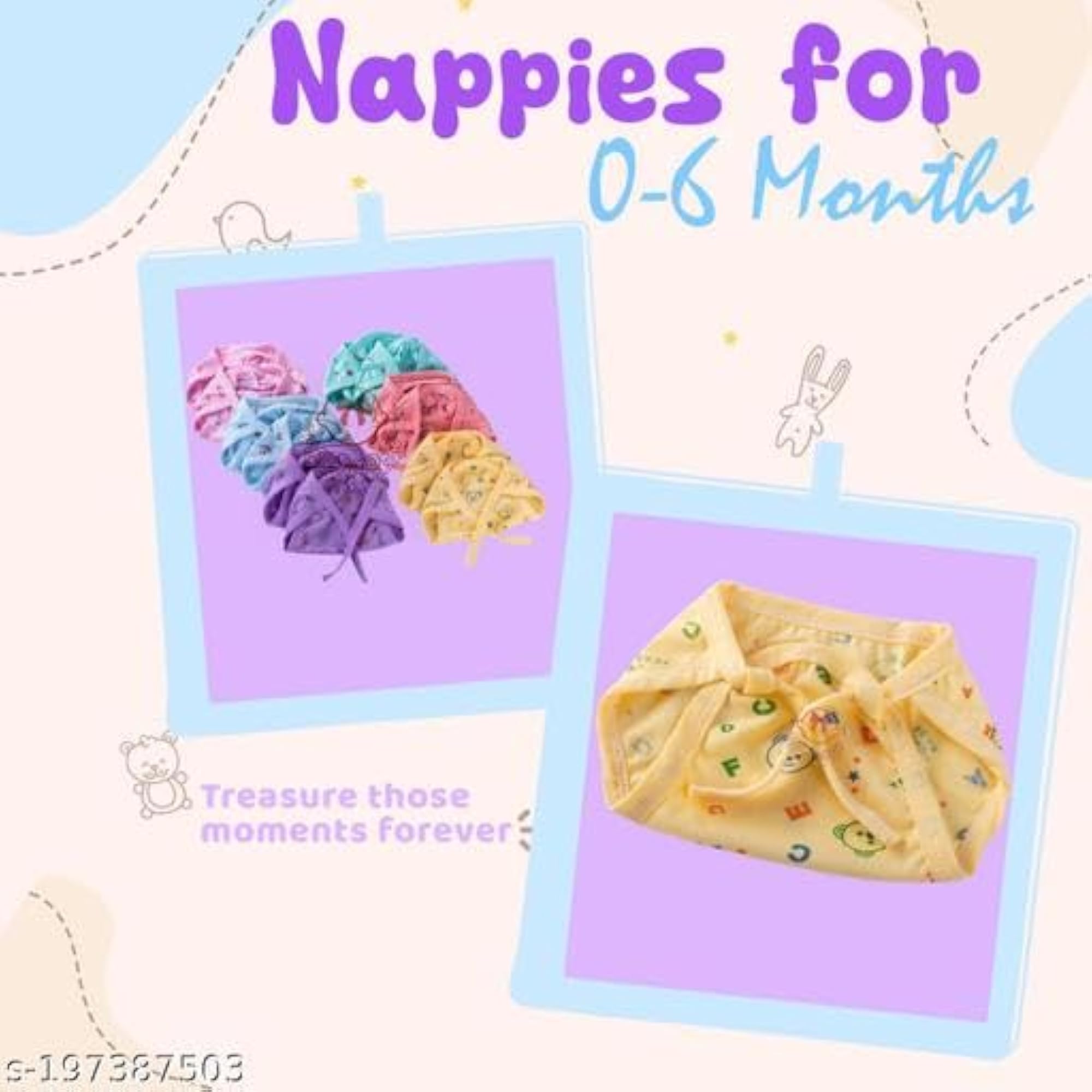 Pack of 12 Cotton Cloth Diapers for Newborns