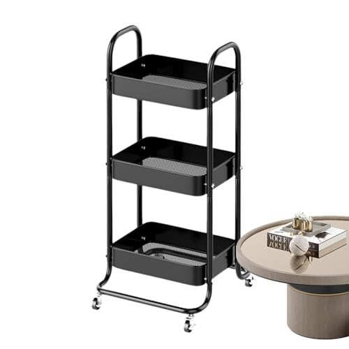 Carrinho utilitário pequeno com rodas | Cozinha com carrinho de utilidades pequeno de 3 camadas,Carr