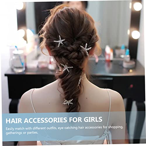 Beaupretty 12 Peças grampo de cabelo estrela do mar cabelo para meninas capacete para noiva presilha