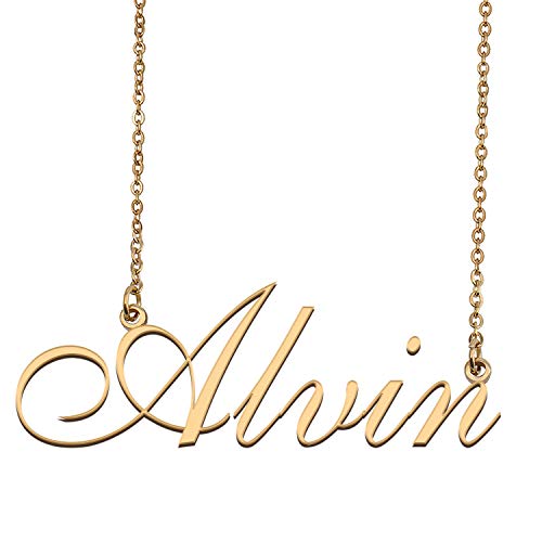 HUAN XUN Personalized Custom Any Name Necklace for Women Alvin