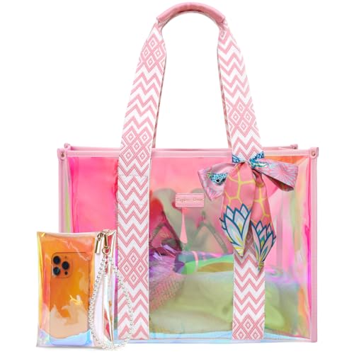 F-color Iridescent Beach Bag Tote