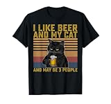 I Like Beer My Cat and Maybe 3 People Cat Lovers Gift T-Shirt