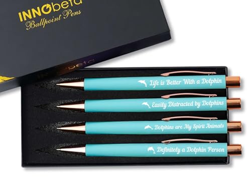 InnoBeta Dolphin Gifts for Women & Dolphin Lovers, Ballpoint Pen Set of 4,...